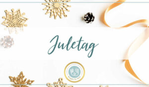 Julepynt og teksten juletag med julespørgsmål